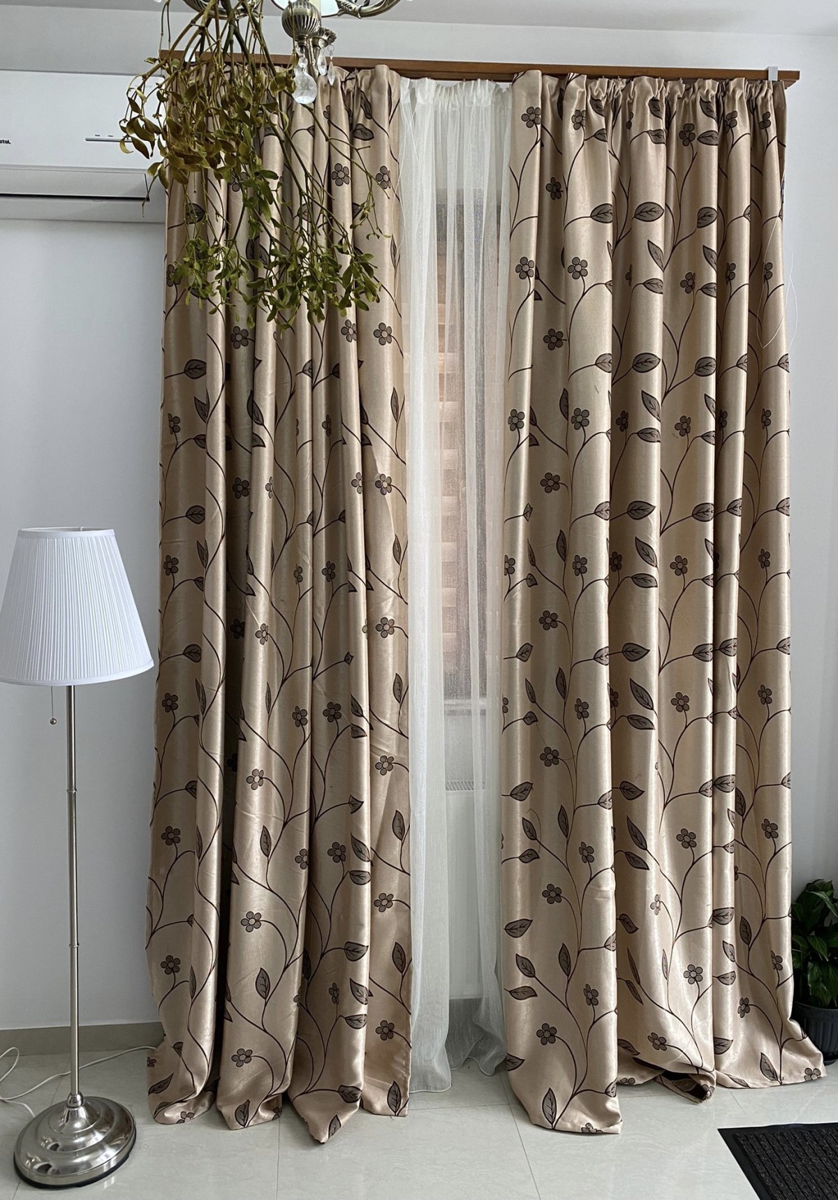 Draperie cream model frunze imagine 1