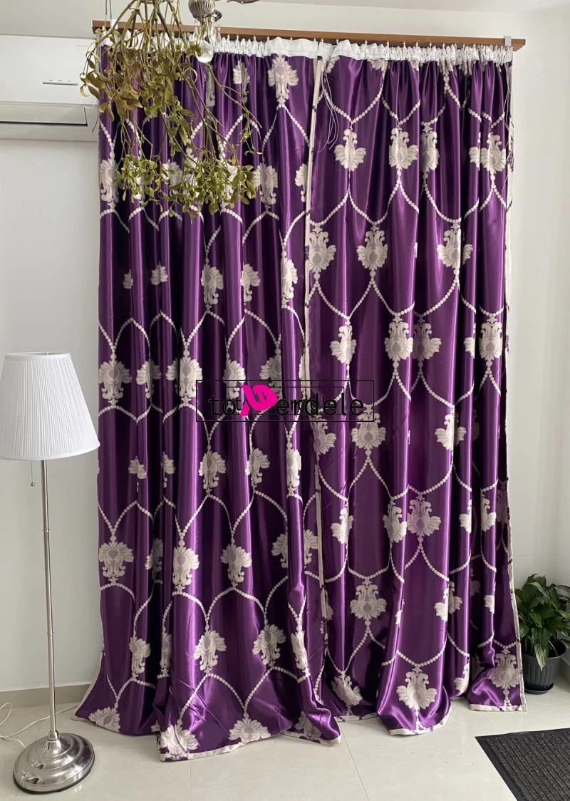 Draperie mov model cream baroc imagine 4