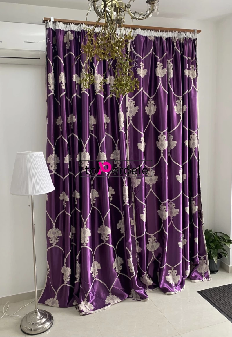 Draperie mov model cream baroc imagine 5